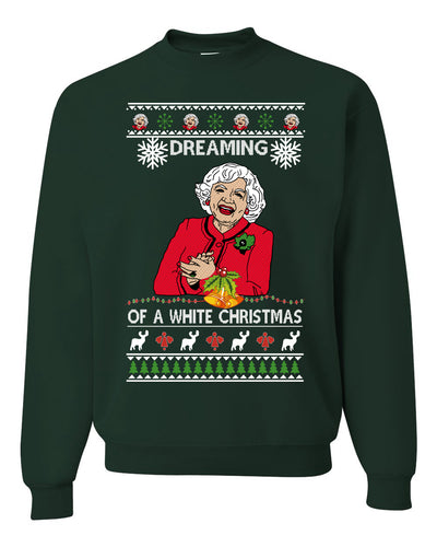 Betty White I'm Dreaming of a White Christmas Ugly Christmas Sweater Unisex Crewneck Graphic Sweatshirt