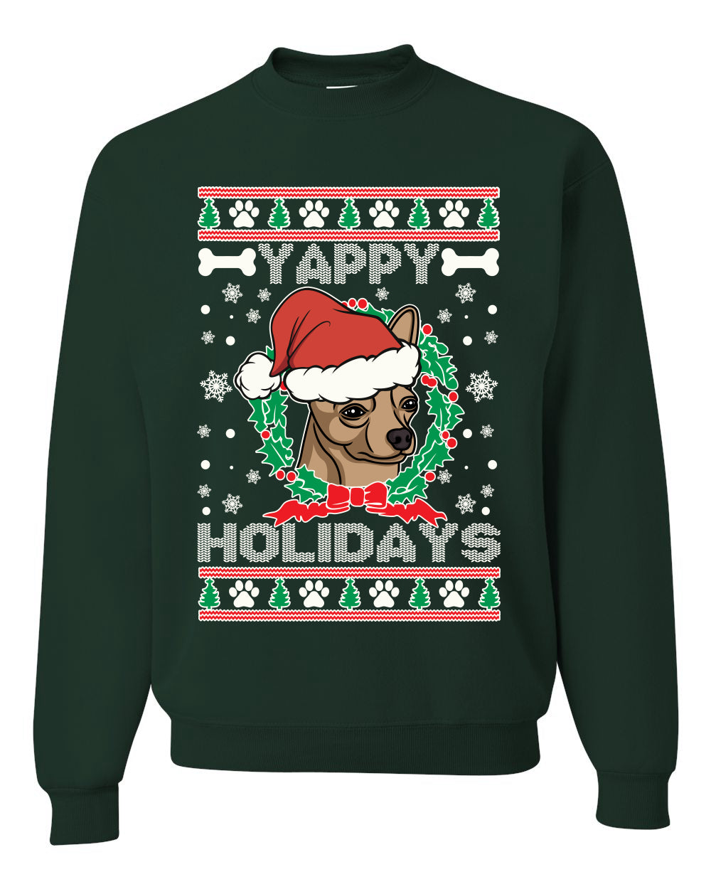 Yappy Holidays Christmas Unisex Crewneck Graphic Sweatshirt