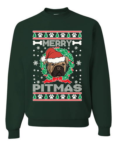 Merry Pitmas Christmas Unisex Crewneck Graphic Sweatshirt