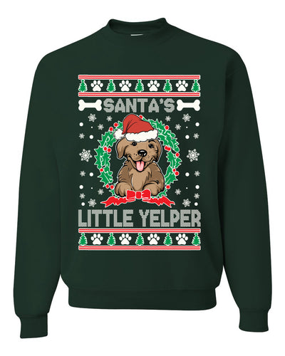 Santa's Little Yelper Christmas Unisex Crewneck Graphic Sweatshirt