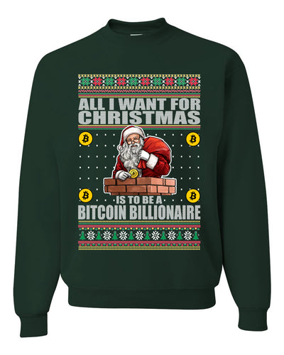 Bitcoin Billionaire For Christmas Christmas Unisex Crewneck Graphic Sweatshirt