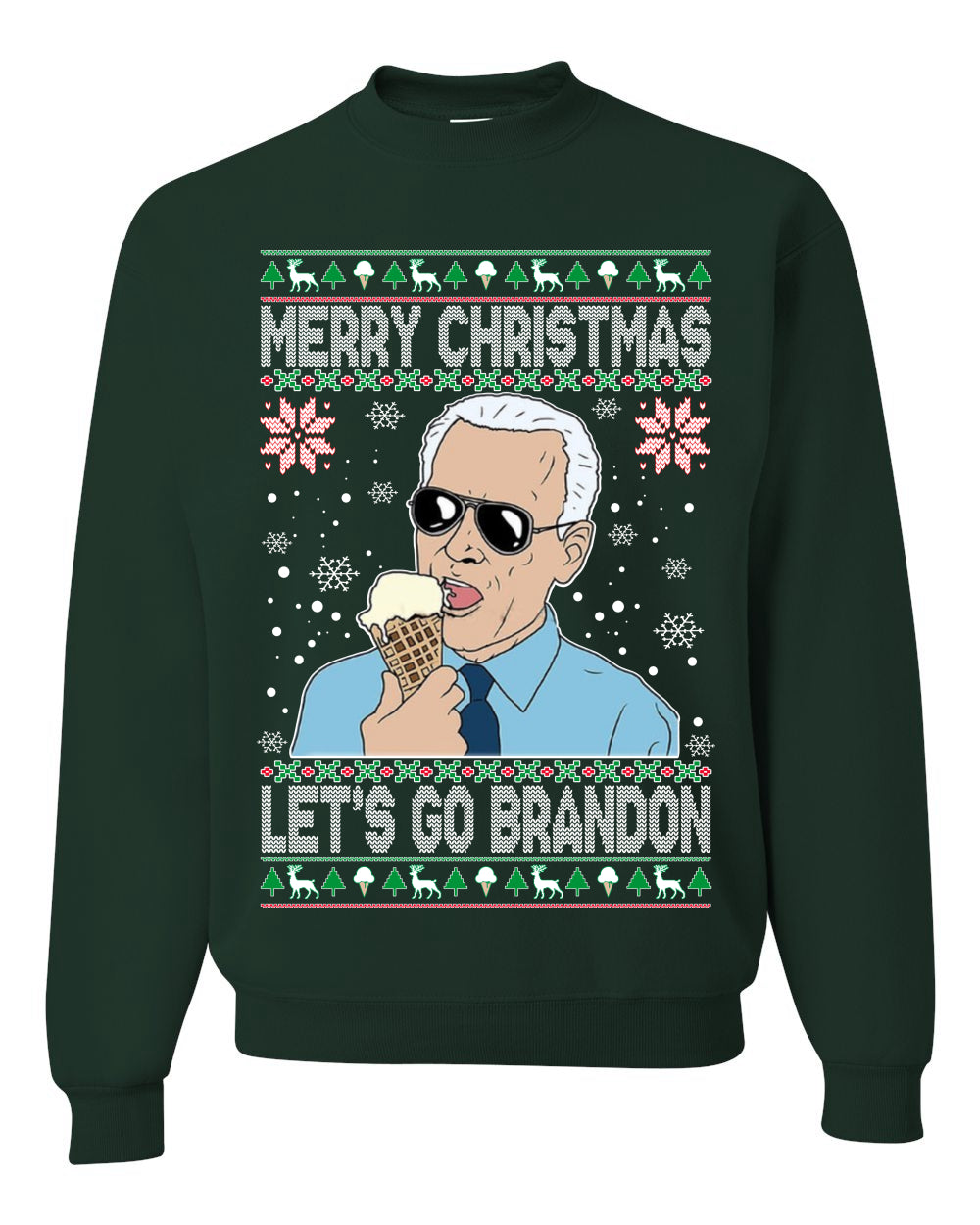 Merry Christmas Let's Go Brandon Christmas Unisex Crewneck Graphic Sweatshirt