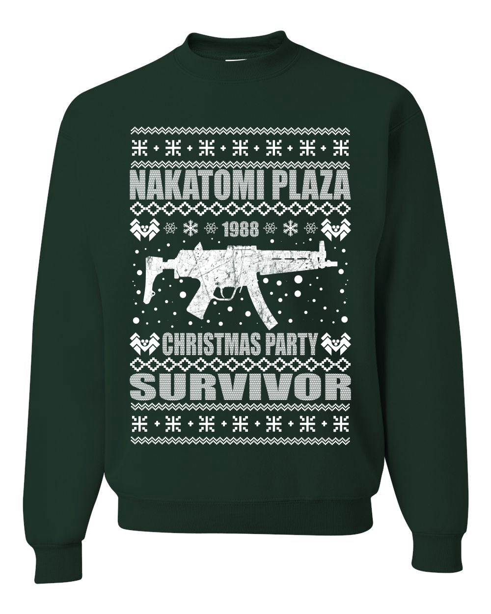 Nakatomi Plaza Christmas Party Survivor 1988 Merry Ugly Christmas Sweater Unisex Crewneck Graphic Sweatshirt