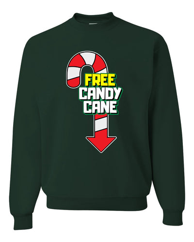Free Candy Cane  Christmas Unisex Crewneck Graphic Sweatshirt