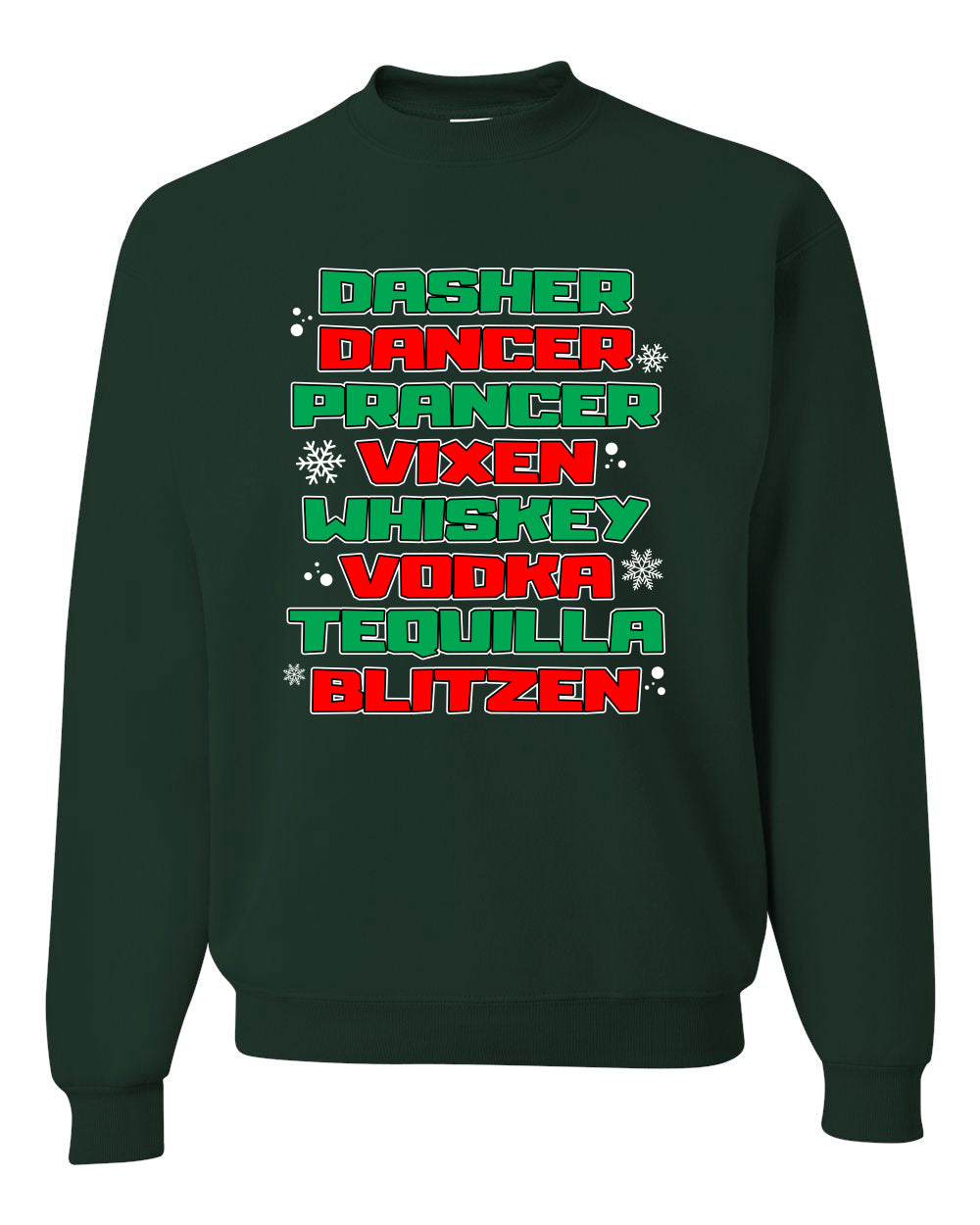 Drunken Reindeer Christmas Unisex Crewneck Graphic Sweatshirt