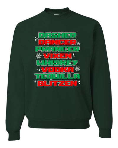 Drunken Reindeer Christmas Unisex Crewneck Graphic Sweatshirt