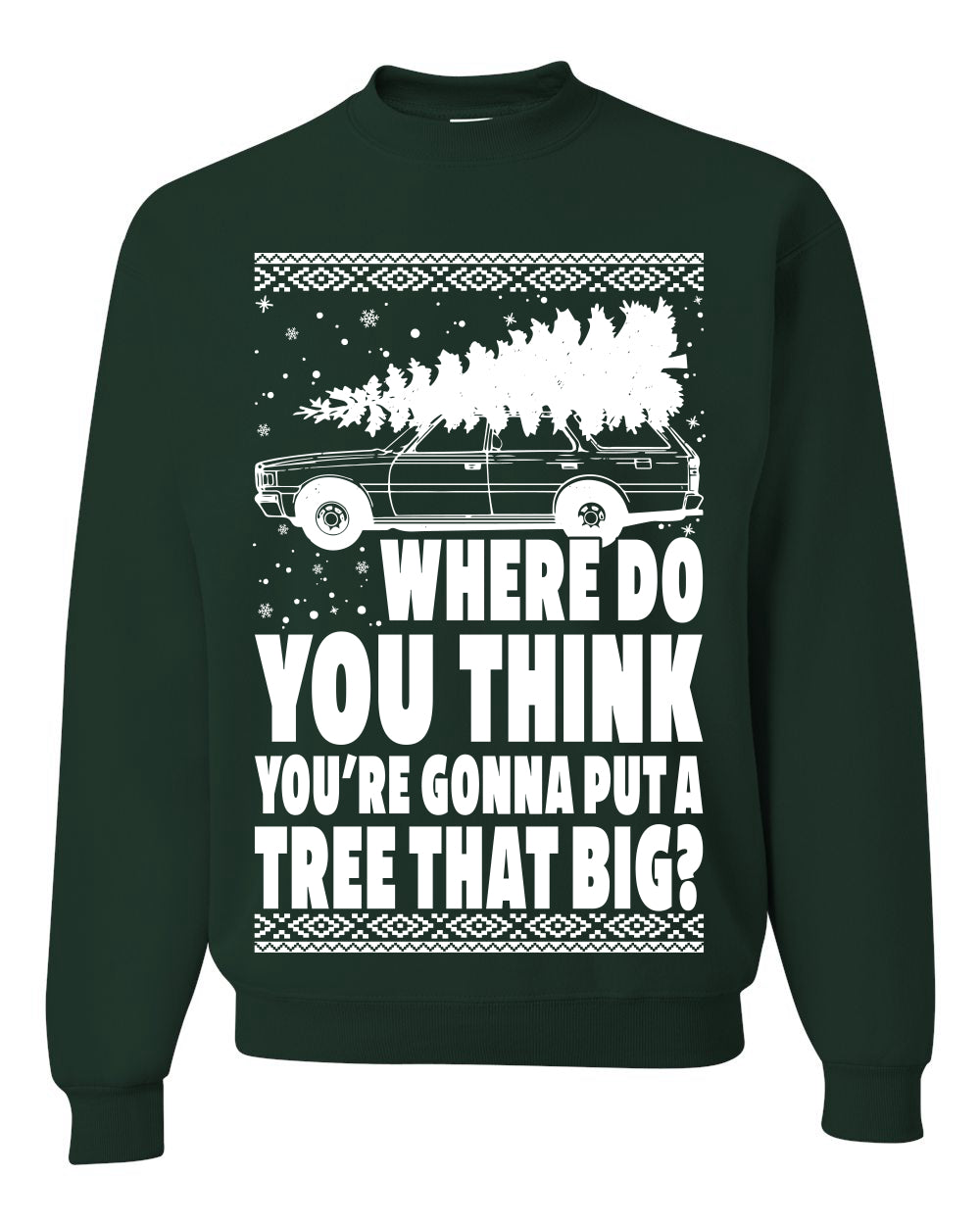 Family Vacation Where Do You Think You're Gonna Put A Tree That Big Ugly Christmas Sweater Unisex Crewneck Graphic Sweatshirt