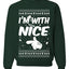 I'm With Nice Individual Couples Ugly Christmas Sweater Unisex Crewneck Graphic Sweatshirt