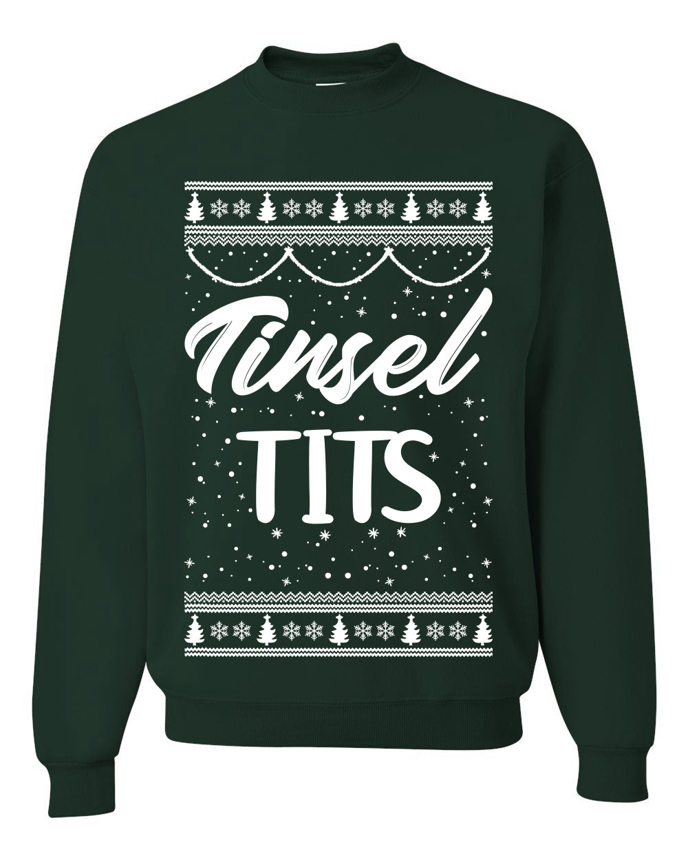 Tinsel Tits Individual Couples Ugly Christmas Sweater Unisex Crewneck Graphic Sweatshirt