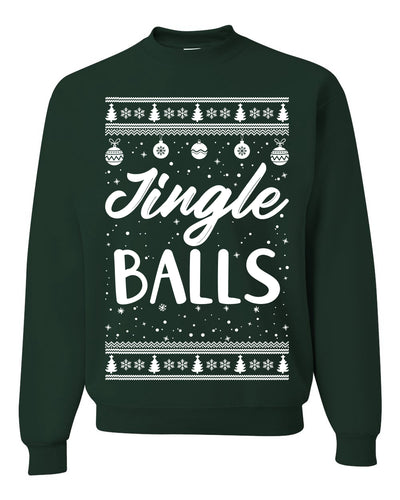 Jingle Balls Individual Couples Ugly Christmas Sweater Unisex Crewneck Graphic Sweatshirt