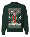 Hippie Santa Playing Guitar Peace Love Ugly Christmas Sweater Unisex Crewneck Graphic Sweatshirt