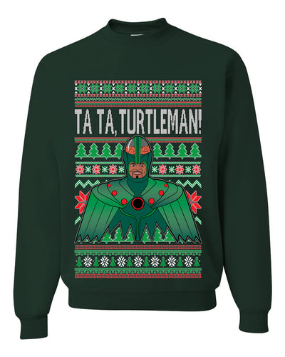 TaTa, Turtleman Quote Meme Jingle Ugly Christmas Sweater Unisex Crewneck Graphic Sweatshirt