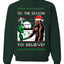 Bigfoot Tis' The Season to Believe in Conspiracies Aliens Ufo  Ugly Christmas Sweater Unisex Crewneck Graphic Sweatshirt