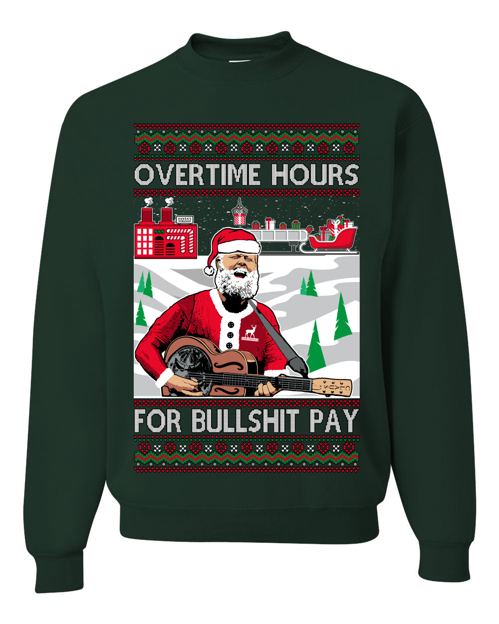 Overtime Hours Rich Men North of Richmond Ugly Christmas Sweater Unisex Crewneck Sweatshirt
