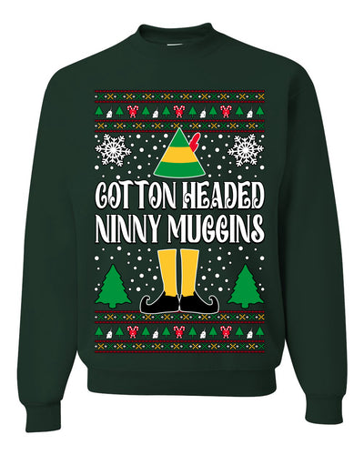Cotton Headed Muggins Christmas Movie Quote  Ugly Christmas Sweater Unisex Crewneck Sweatshirt