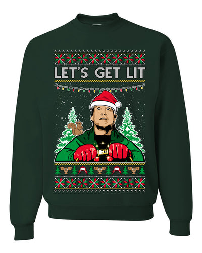 Let's Get Lit Clark Vacation Ugly Christmas Sweater Unisex Crewneck Sweatshirt