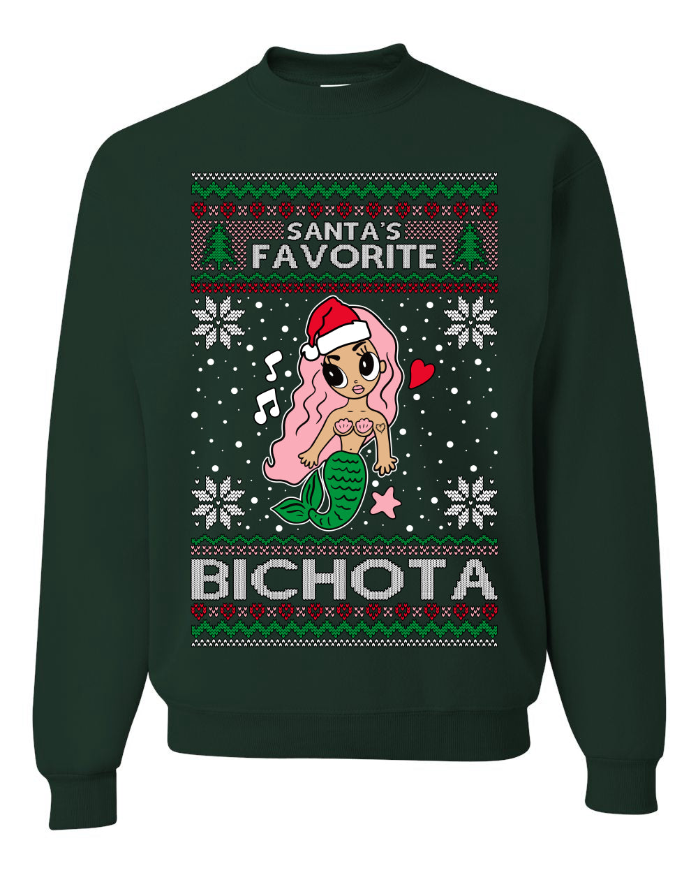 Christmas Karol G Santa's Favorite Bichota Ugly Christmas Sweater Unisex Crewneck Sweatshirt