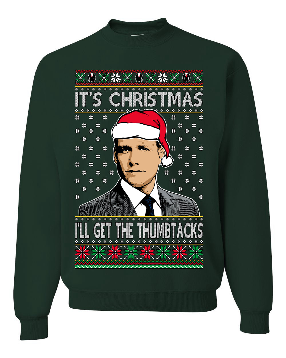 It's Christmas I'll Get The Thumbtacks TV Show Parody Ugly Christmas Sweater Unisex Crewneck Sweatshirt