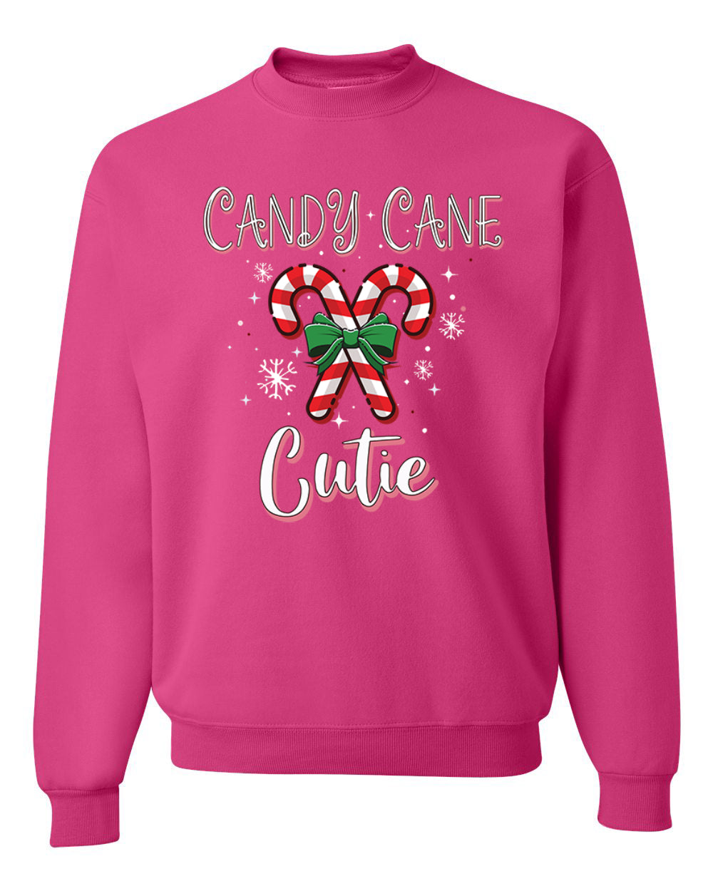Candy Cane Cutie  Merry Christmas Unisex Crewneck Graphic Sweatshirt