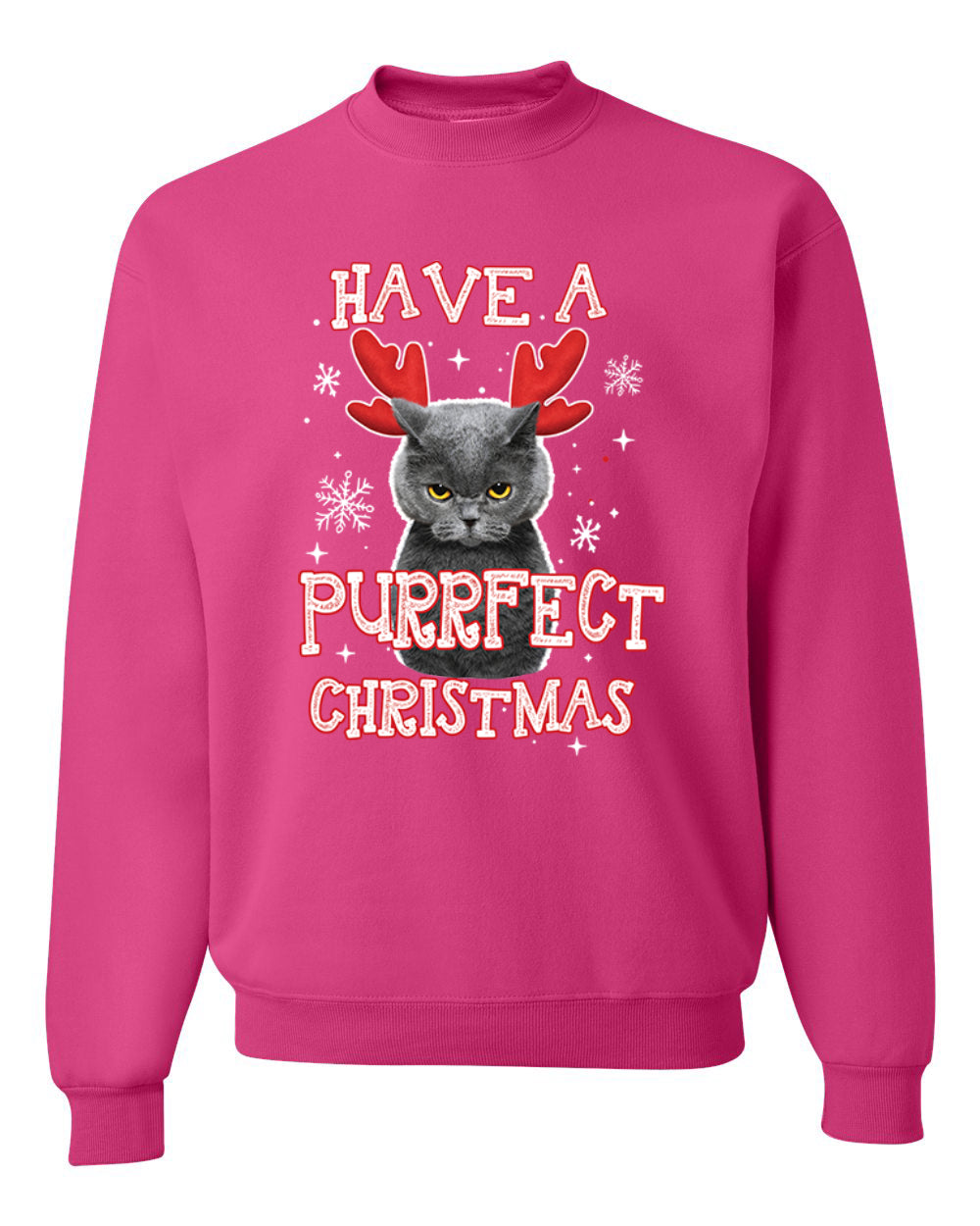 Have A Purrfect  Merry Christmas Unisex Crewneck Graphic Sweatshirt