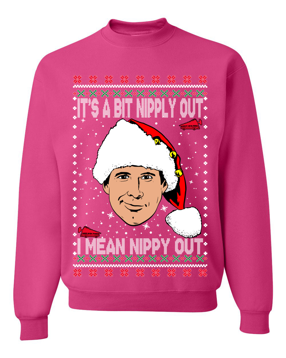 Clark Grizwald It's A Bit Nipply Out  Merry Ugly Christmas Sweater Unisex Crewneck Graphic Sweatshirt