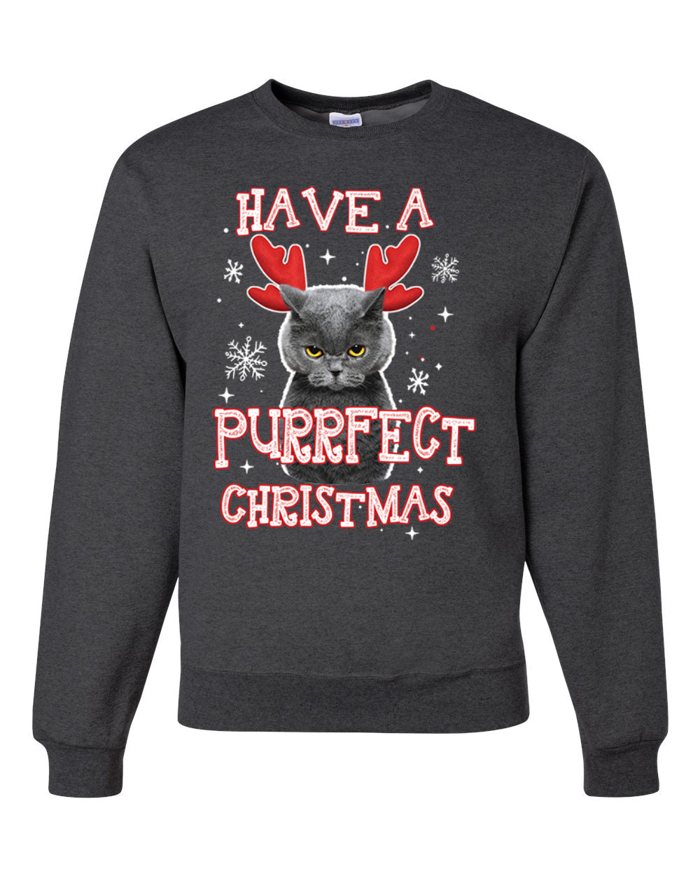 Have A Purrfect  Merry Christmas Unisex Crewneck Graphic Sweatshirt