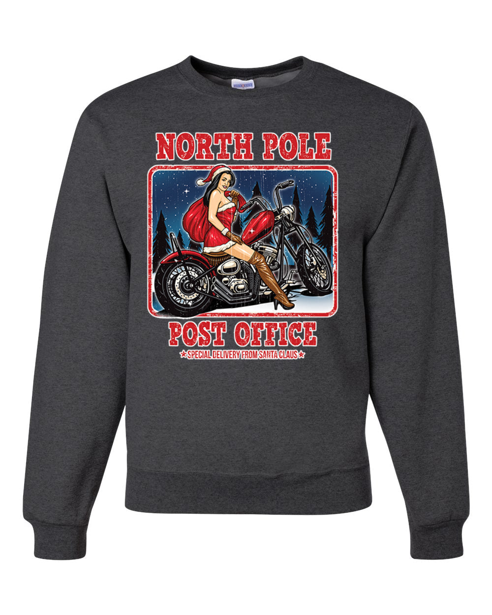 North Pole Post Office Special Delivery  Merry Christmas Unisex Crewneck Graphic Sweatshirt