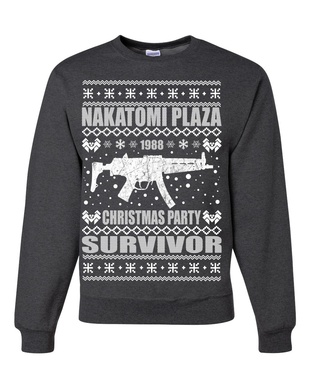 Nakatomi Plaza Christmas Party Survivor 1988 Merry Ugly Christmas Sweater Unisex Crewneck Graphic Sweatshirt