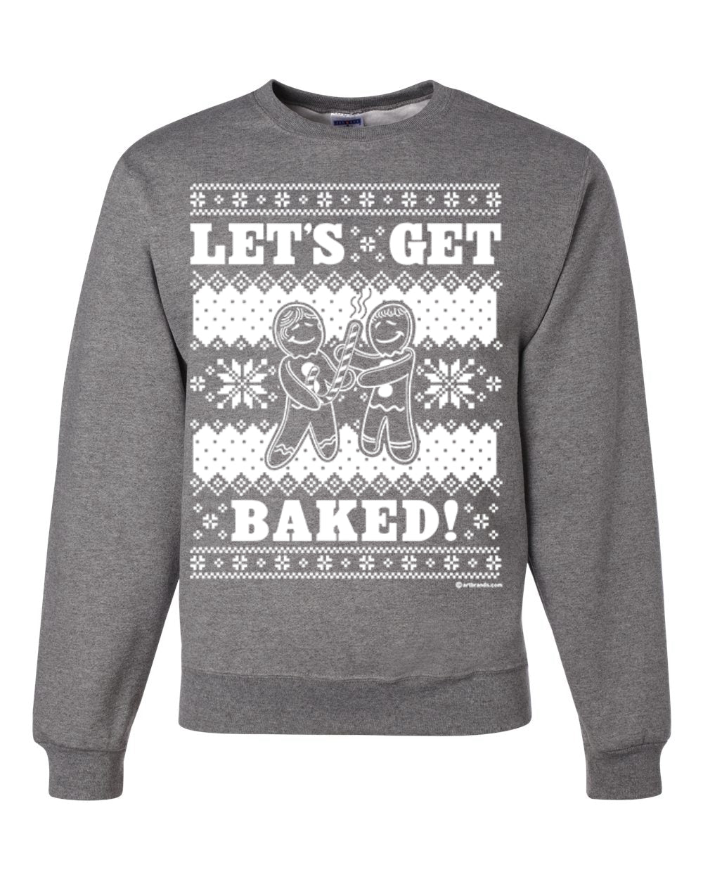 Let's Get Baked | Holiday Ginger Bread Design Merry Ugly Christmas Sweater Unisex Crewneck Graphic Sweatshirt