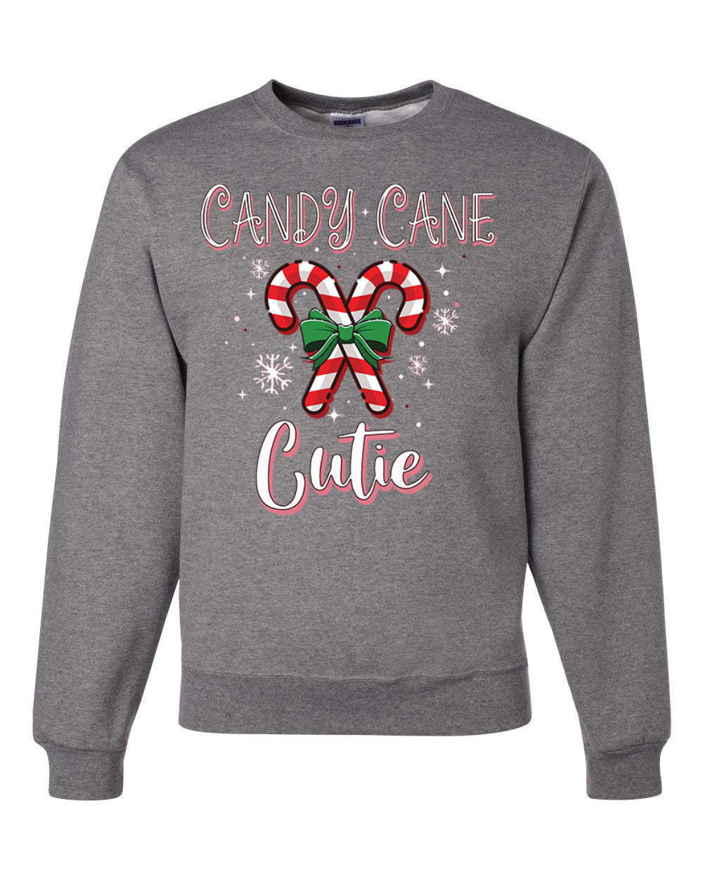 Candy Cane Cutie  Merry Christmas Unisex Crewneck Graphic Sweatshirt