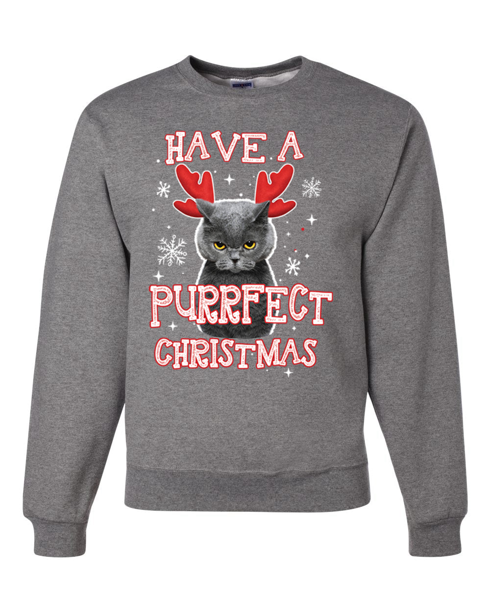 Have A Purrfect  Merry Christmas Unisex Crewneck Graphic Sweatshirt