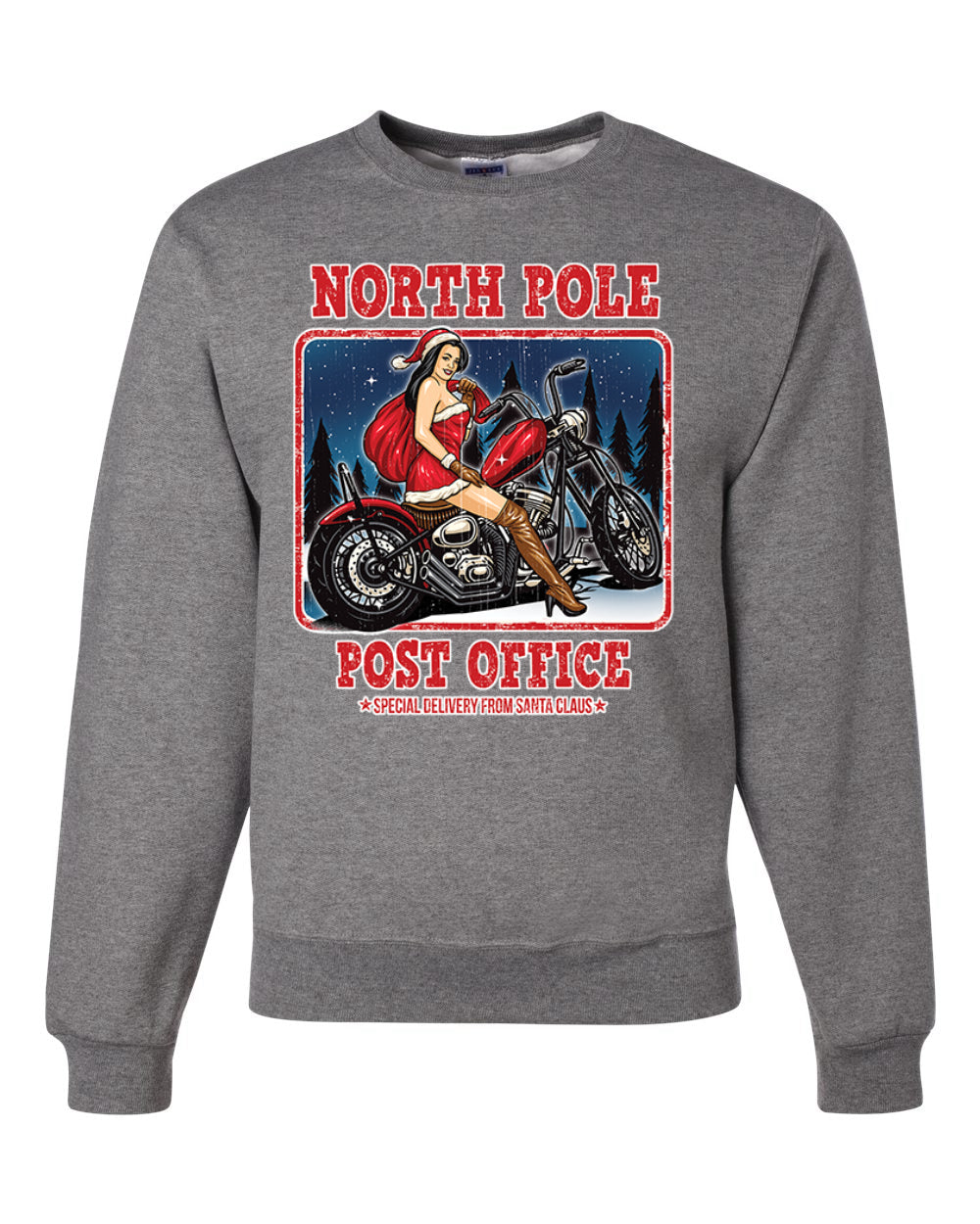 North Pole Post Office Special Delivery  Merry Christmas Unisex Crewneck Graphic Sweatshirt