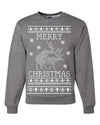 Merry Christmas Reindeer Humping Merry Ugly Christmas Sweater Unisex Crewneck Graphic Sweatshirt