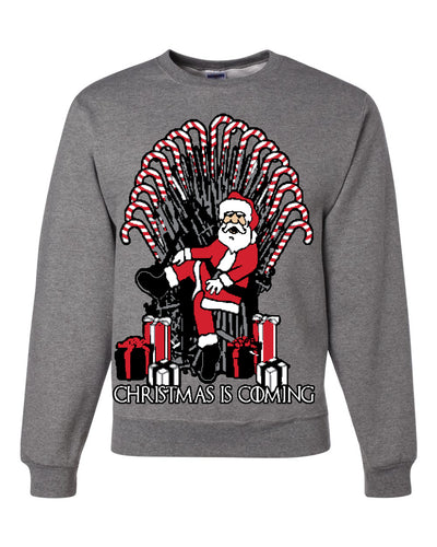 Christmas is Coming GOT Iron Throne Merry Ugly Christmas Sweater Unisex Crewneck Graphic Sweatshirt