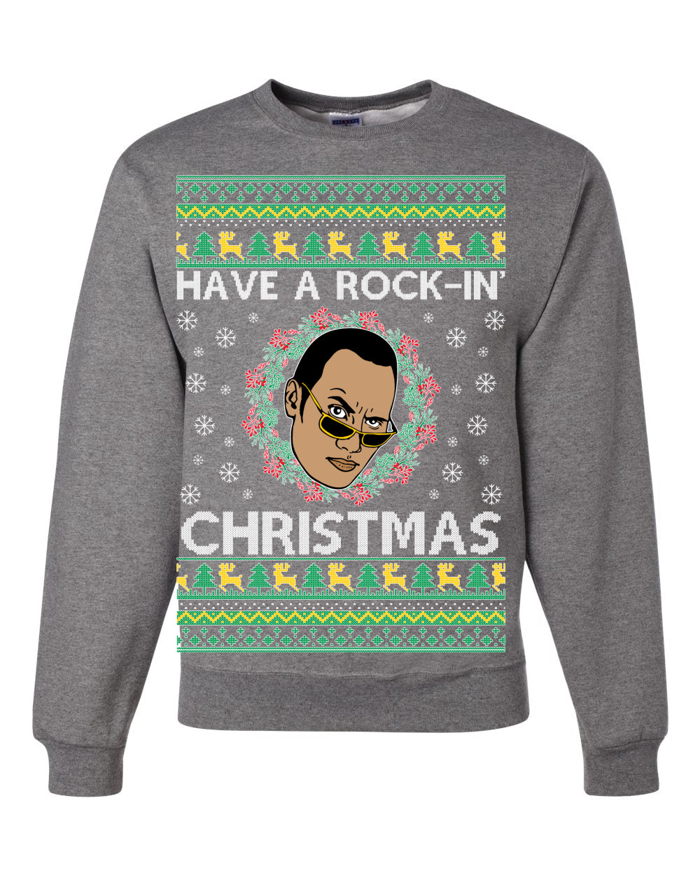 Have A Rockin' Christmas Funny Ugly Christmas Sweater Unisex Crewneck Graphic Sweatshirt