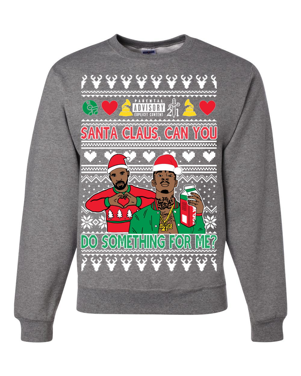 Santa Claus, Can You Do Something For Me? Ugly Christmas Sweater Unisex Crewneck Sweatshirt