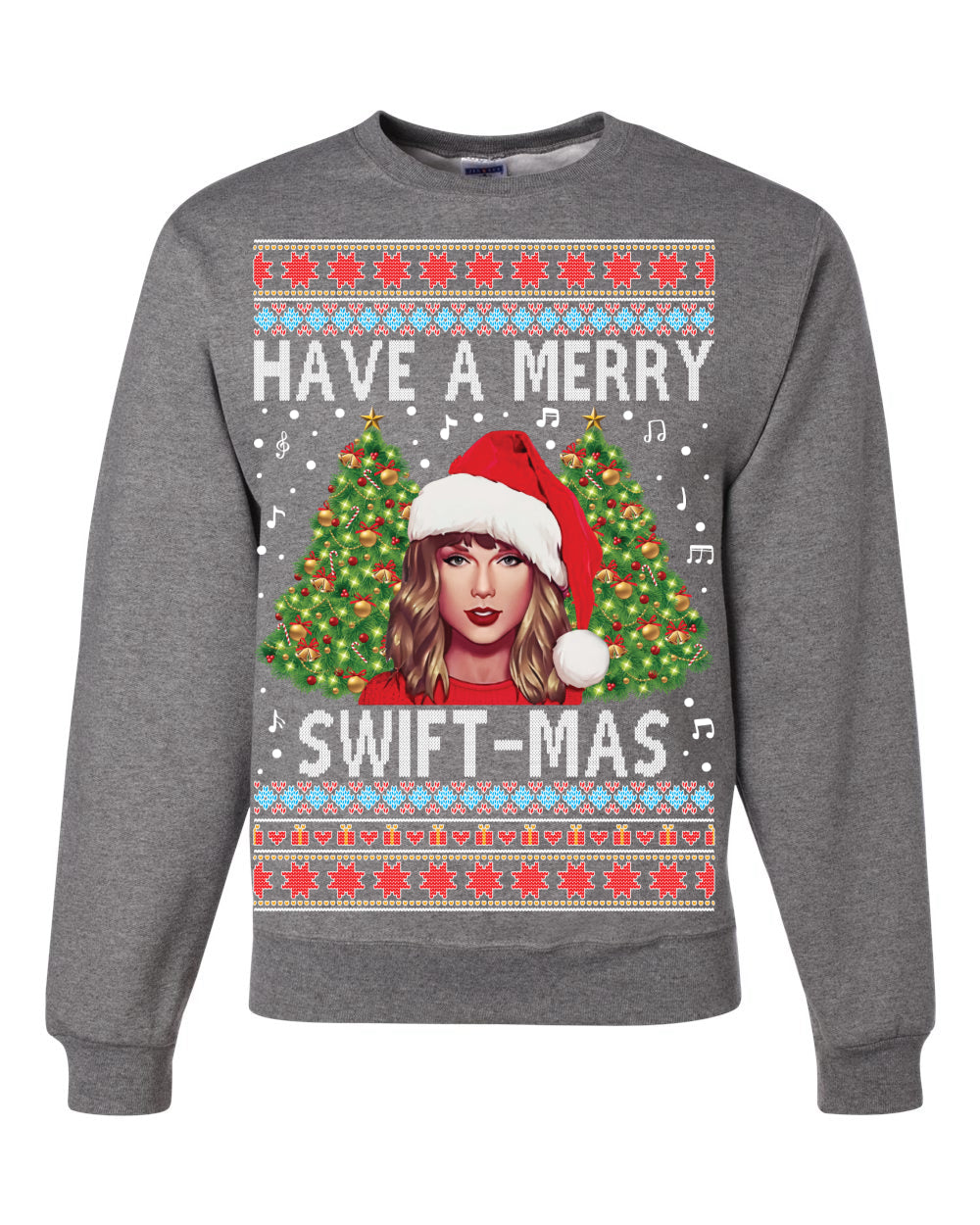 Merry Swiftmas Ugly Christmas Sweater Unisex Crewneck Sweatshirt