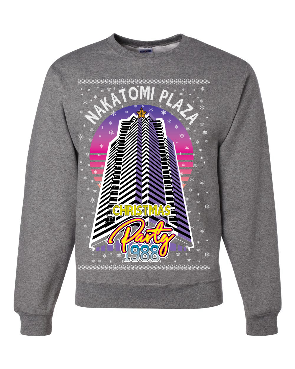 Retro Nakatomi Plaza 1988 Holiday Party Ugly Christmas Sweater Unisex Crewneck Sweatshirt