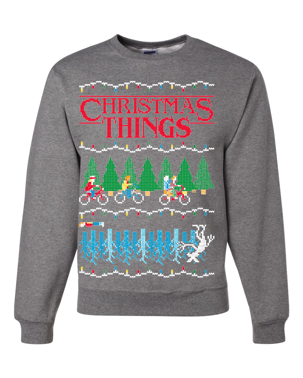 Christmas Things Stranger Fan Ugly Christmas Sweater Unisex Crewneck Sweatshirt
