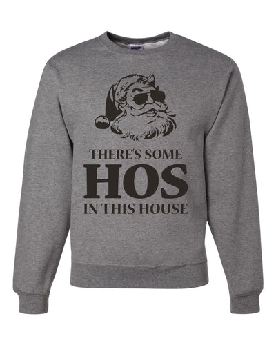 Theres Some Hos in This House Merry Christmas Unisex Crewneck Graphic Sweatshirt