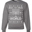 Oy to The World | Jewish Christmas Menorah Merry Ugly Christmas Sweater Unisex Crewneck Graphic Sweatshirt