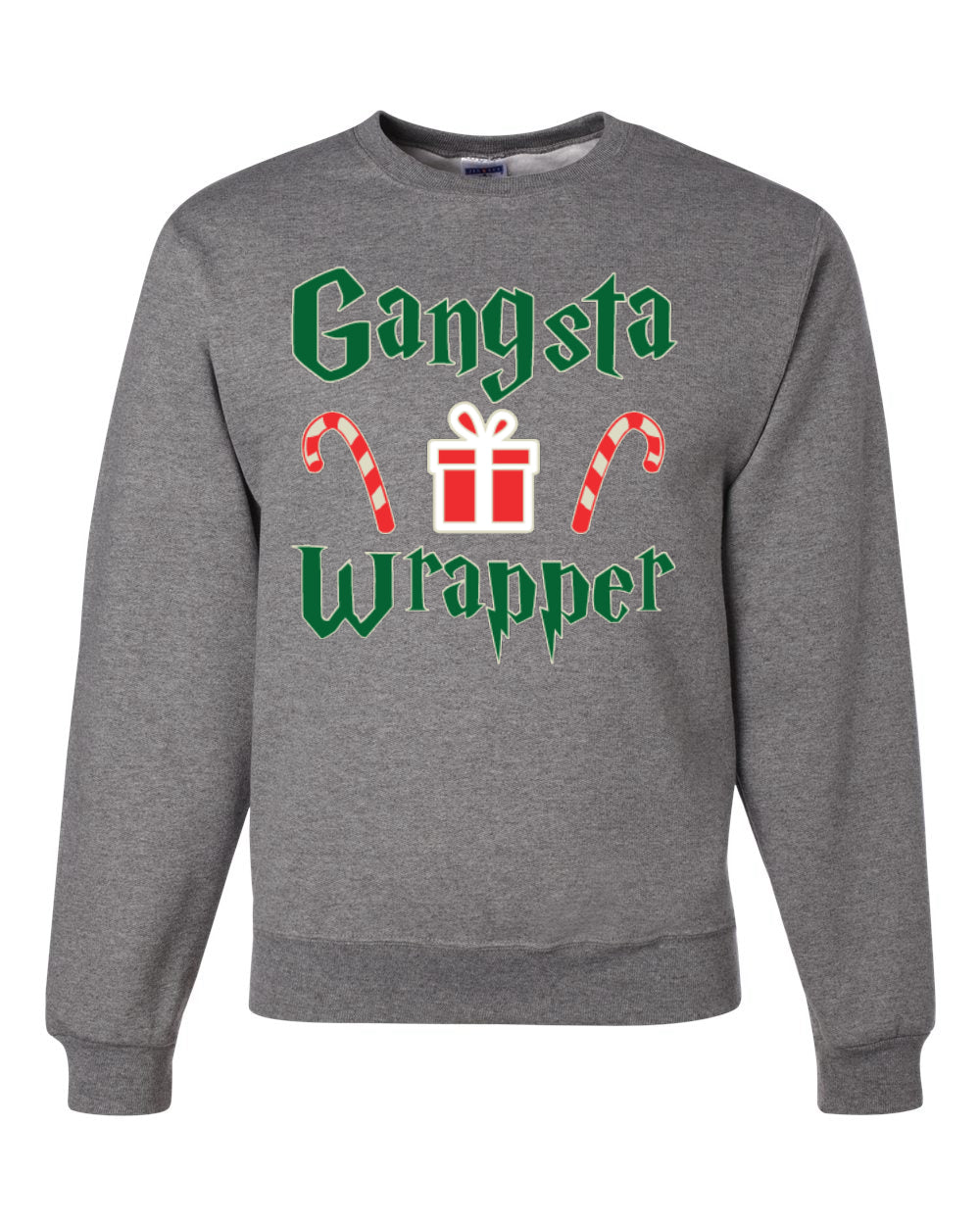 Gangsta Wrapper Merry Christmas Unisex Crewneck Graphic Sweatshirt