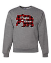 Papa Bear Cool Plaid Matching Design Merry Christmas Unisex Crewneck Graphic Sweatshirt