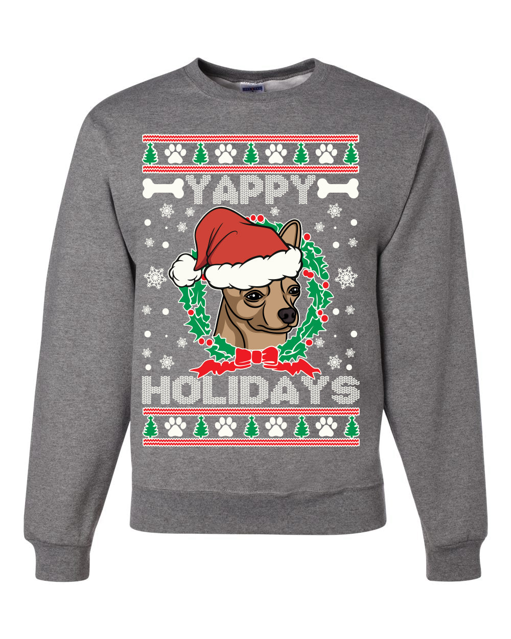 Yappy Holidays Christmas Unisex Crewneck Graphic Sweatshirt