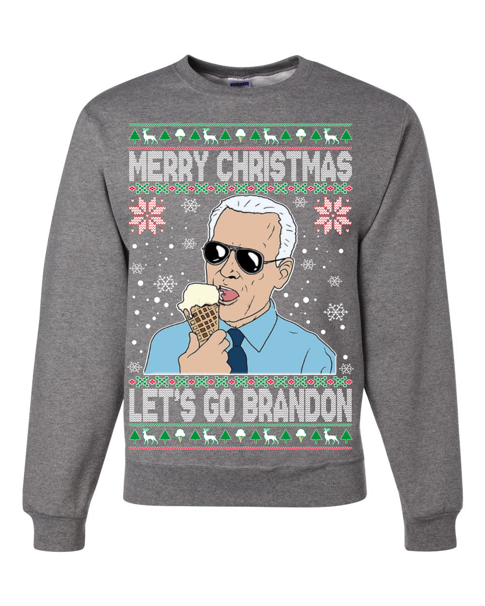 Merry Christmas Let's Go Brandon Christmas Unisex Crewneck Graphic Sweatshirt