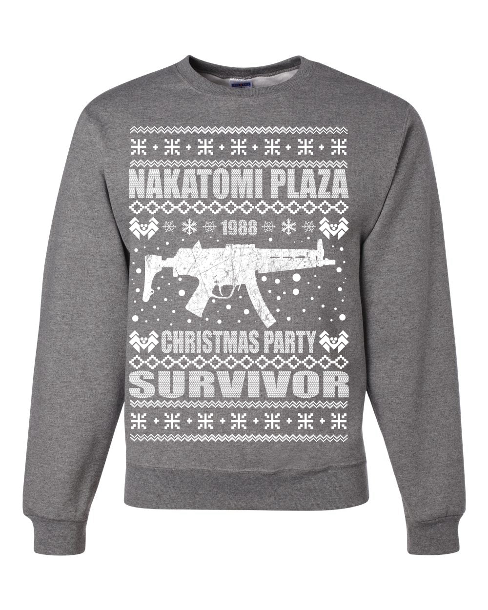Nakatomi Plaza Christmas Party Survivor 1988 Merry Ugly Christmas Sweater Unisex Crewneck Graphic Sweatshirt