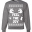 Feel The Joy Individual Couples Ugly Christmas Sweater Unisex Crewneck Graphic Sweatshirt