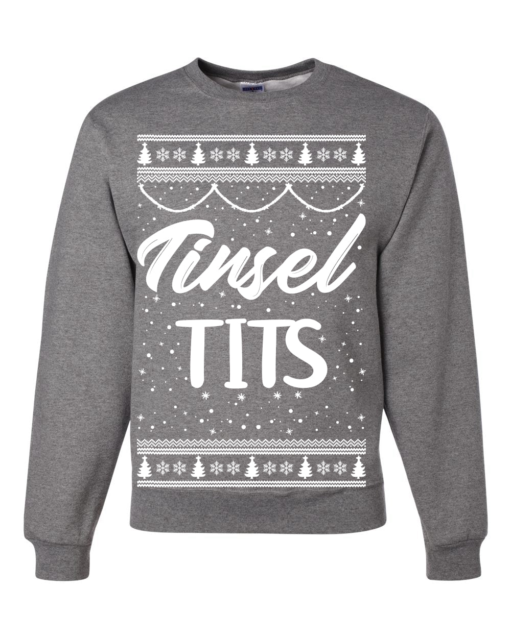 Tinsel Tits Individual Couples Ugly Christmas Sweater Unisex Crewneck Graphic Sweatshirt