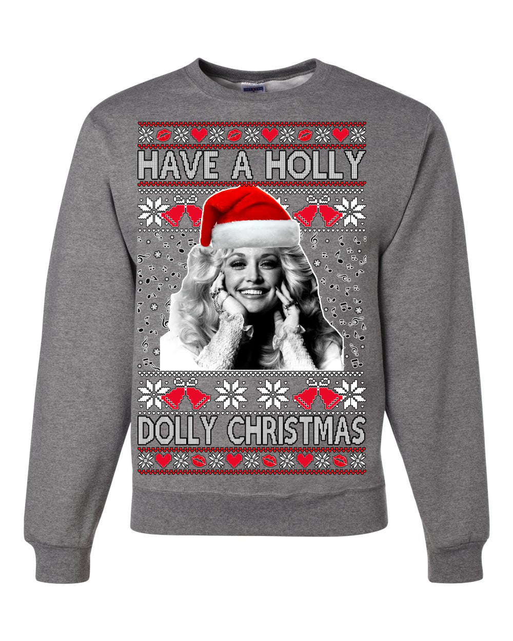 Have a Holly Dolly Christmas Ugly Christmas Sweater Unisex Crewneck Graphic Sweatshirt