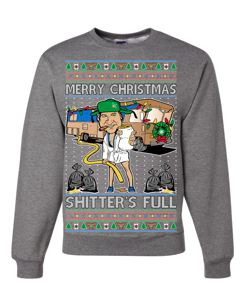 Merry Christmas Shitter's Full Ugly Christmas Sweater Unisex Crewneck Sweatshirt